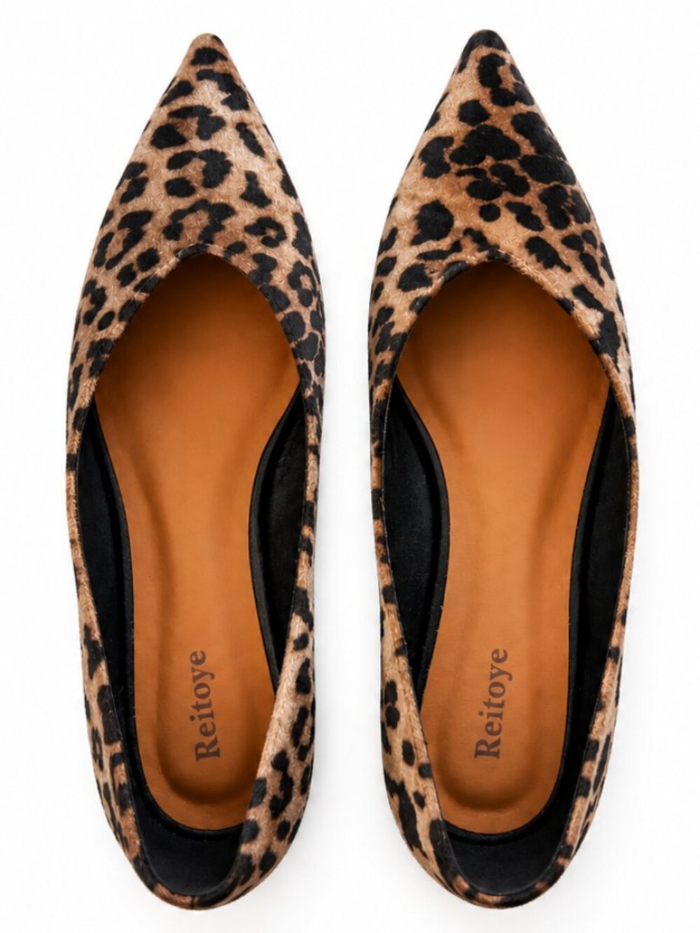 Leopard Print Velvet Pointed Toe Flats 7.5 - Picture 2 of 8